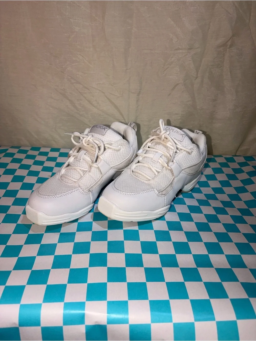 Capezio White Lace-Up Dance Sneakers